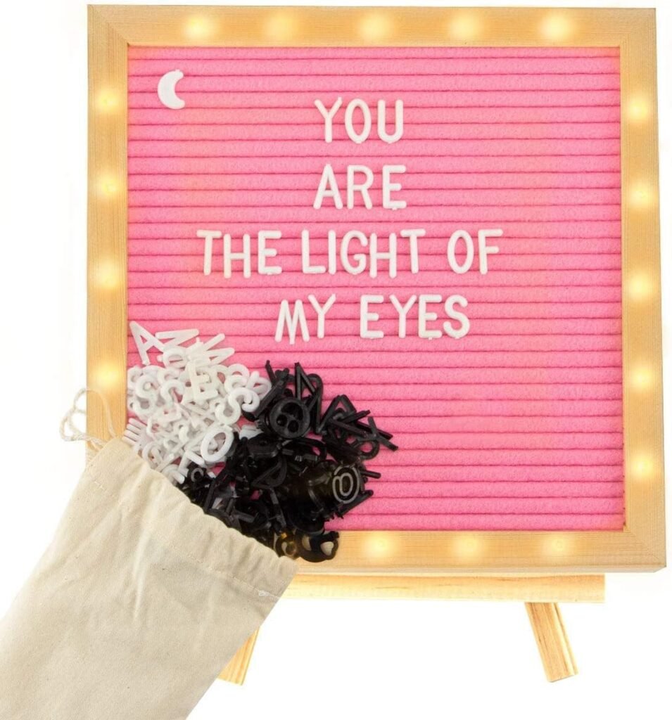 ANPHSIN Felt Letter Board with LED Lights