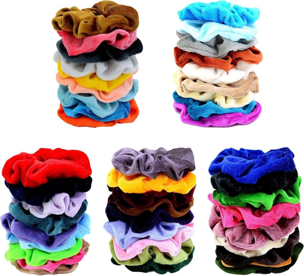 Chloven Velvet Scrunchies - 45 Pieces